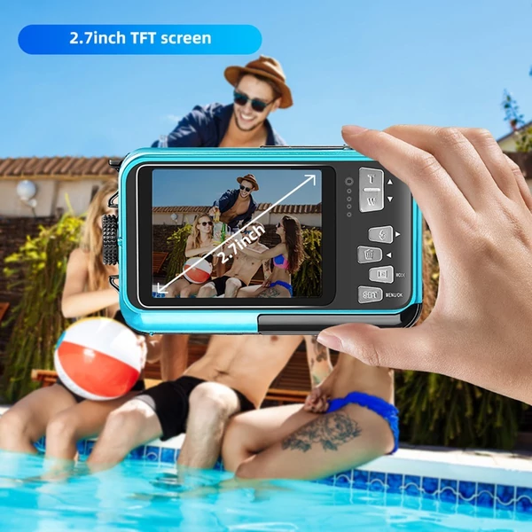 1080P Ultra HD akciókamera 2,7 hüvelykes TFT képernyővel - Kék