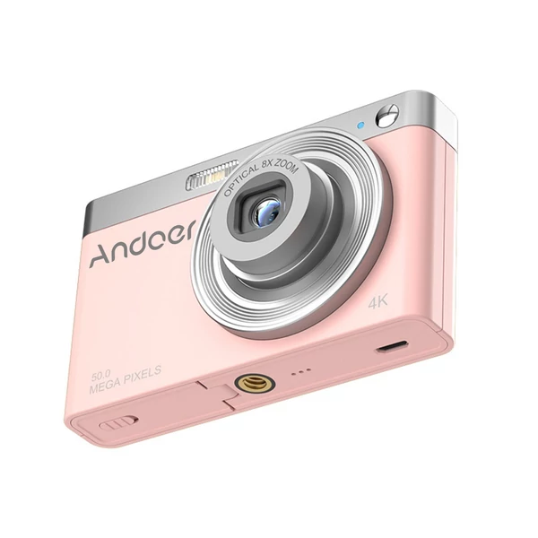 Andoer hordozható 4K digitális videokamera 50 MP 2,88 hüvelykes IPS képernyővel - Pink
