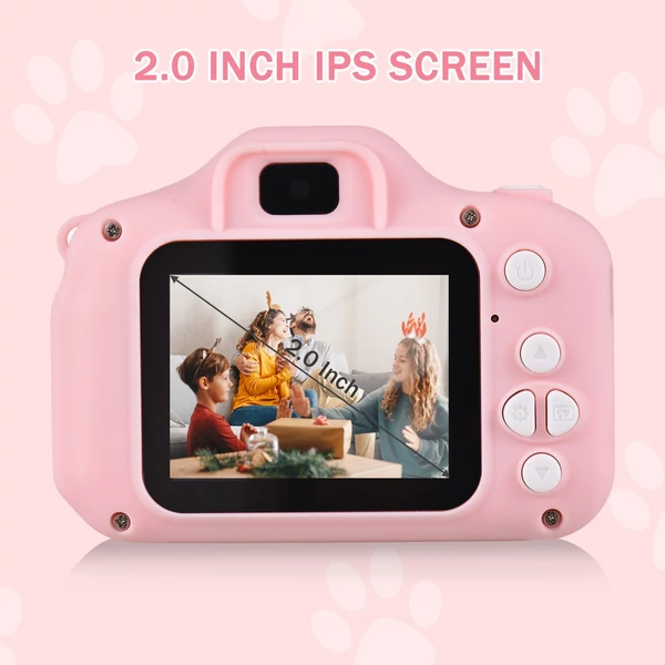 Tomfoto X7 Mini Camera digitális fényképezőgép 1080P videokamera 20MP kétlencsés - Pink