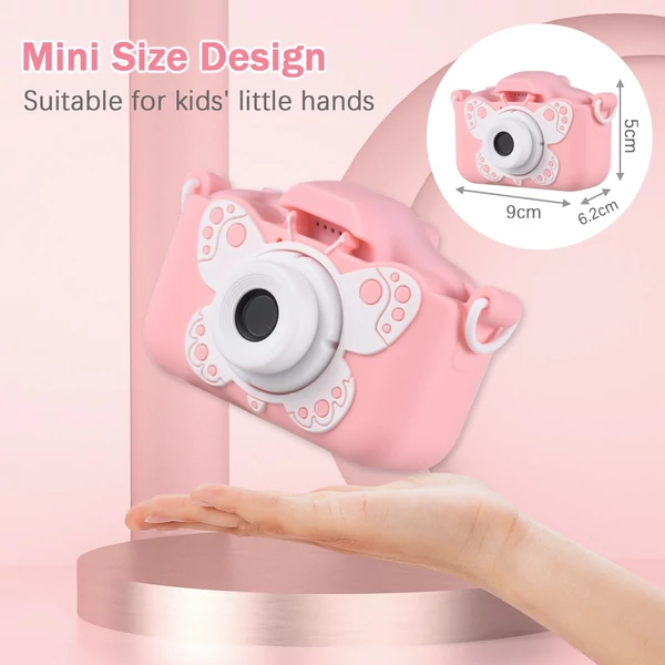 Tomfoto X7 Mini Camera digitális fényképezőgép 1080P videokamera 20MP kétlencsés - Pink