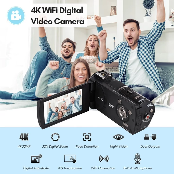 ORDRO HDR-AX10 4K digitális videokamera WiFi DV felvevő