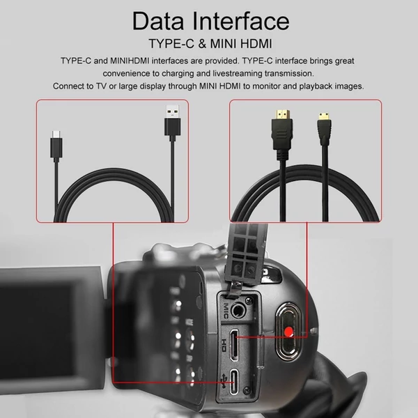 ORDRO Z82 Plus 2.7K 24MP digitális videokamera