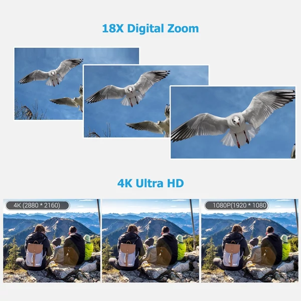 Andoer 4K Ultra HD kézi DV professzionális digitális videokamera CMOS érzékelővel