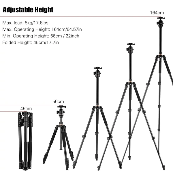 Andoer 164 cm-es egylábú fényképező állvány