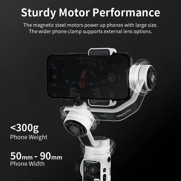 ZHIYUN SMOOTH-5S kézi 3 tengelyes kardánstabilizátor hordozható telefon Vlog Gimbal rázkódásgátló stabilizátor - Szürke