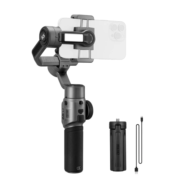 ZHIYUN SMOOTH-5S kézi 3 tengelyes kardánstabilizátor hordozható telefon Vlog Gimbal rázkódásgátló stabilizátor - Szürke