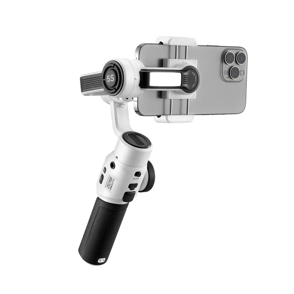 ZHIYUN SMOOTH-5S kézi 3 tengelyes kardánstabilizátor hordozható telefon Vlog Gimbal rázkódásgátló stabilizátor - Fehér