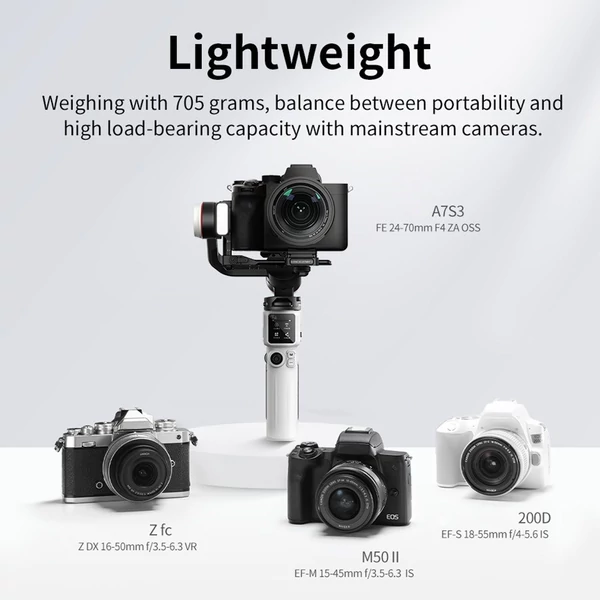 ZHIYUN CRANE-M3S COMBO kamera kézi 3 tengelyes kardánstabilizátorral, mini állvánnyal, hátizsákkal, telefonbilincssel