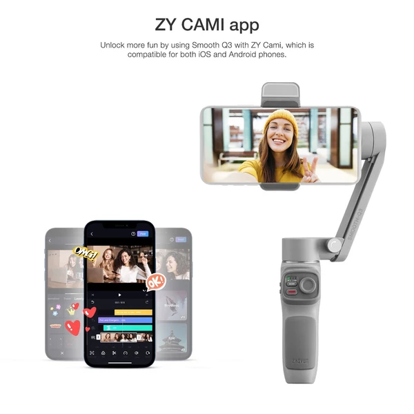 ZHIYUN SMOOTH Q3 kézi 3 tengelyes okostelefon karimbal stabilizátor