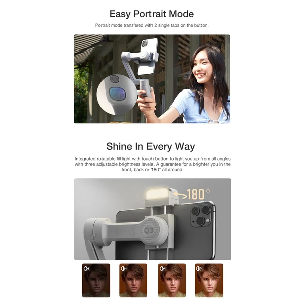 ZHIYUN SMOOTH Q3 kézi 3 tengelyes okostelefon karimbal stabilizátor