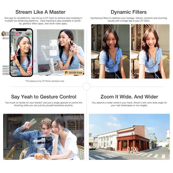 ZHIYUN SMOOTH Q3 kézi 3 tengelyes okostelefon karimbal stabilizátor