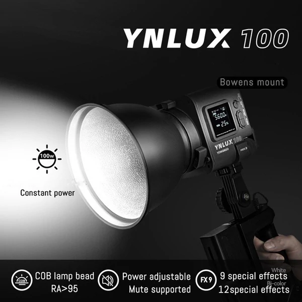 YONGNUO YNLUX100 100 W kompakt kézi LED videolámpa COB fényképezési kitöltő lámpa