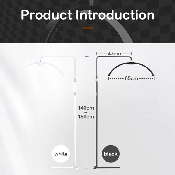 Andoer HD-M5X 36W padló LED videolámpa Félhold alakú kitöltő lámpa - Fekete