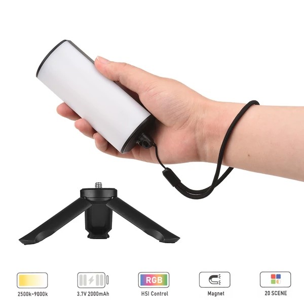 Andoer W100RGB Mini LED videolámpa, újratölthető RGB töltőlámpa