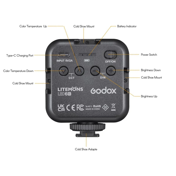 Godox LITEMONS LED6Bi kétszínű hőmérsékletű LED videolámpa