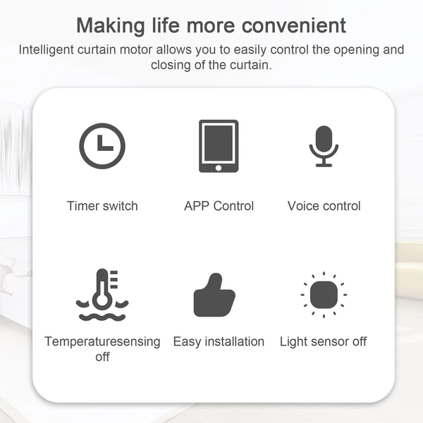 Tuya BT intelligens függönymotor automatikus APP távirányító támogatás - 1 db