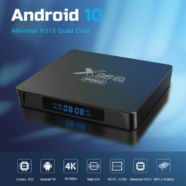 X96Q PRO Android 10.0 Smart TV Box UHD 4K médialejátszó - 1GB + 8GB