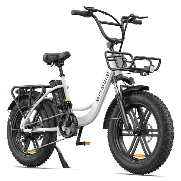 ENGWE L20 20x4,0 hüvelykes zsírabroncs 250 W városi/hegyi elektromos kerékpár első felfüggesztés 140 km hatótáv - Fehér