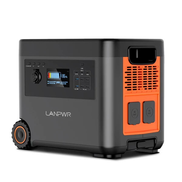 LANPWR 2500W hordozható erőmű 2160Wh LifePo4 napelem generátor