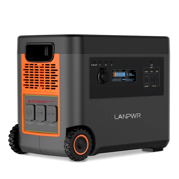 LANPWR 2500W hordozható erőmű 2160Wh LifePo4 napelem generátor