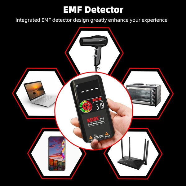 BSIDE S20 intelligens EMF multiméter elektromágneses sugárzás érzékelő