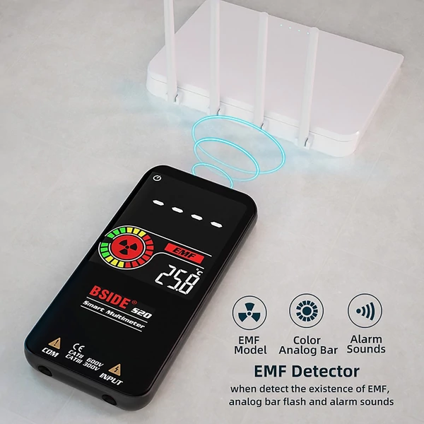 BSIDE S20 intelligens EMF multiméter elektromágneses sugárzás érzékelő
