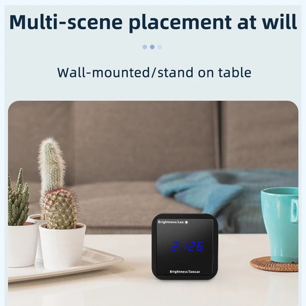 Tuya intelligens fényérzékelő hőmérséklet és páratartalom érzékelő LED kijelzővel - ZigBee