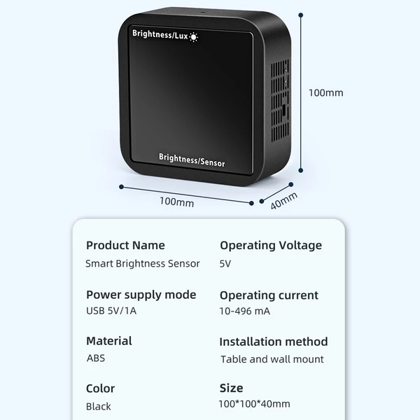 Tuya intelligens fényérzékelő hőmérséklet és páratartalom érzékelő LED kijelzővel - WIFI