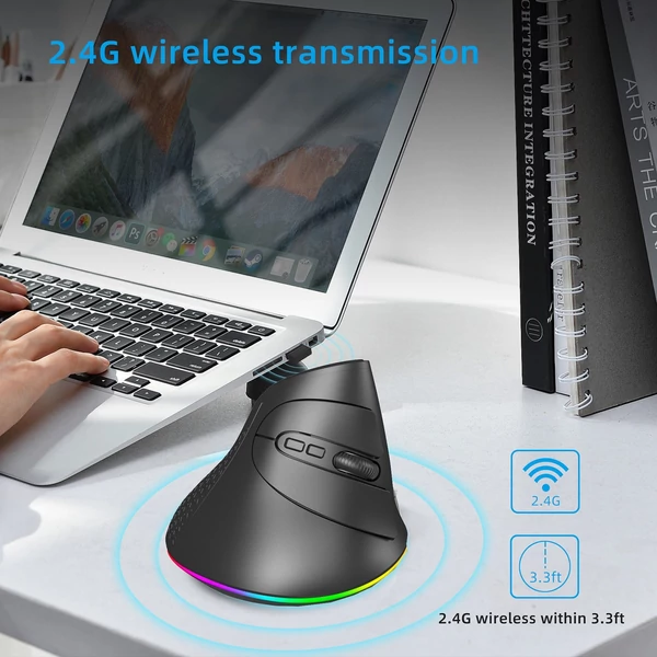 Laptopokhoz testreszabható RGB világítással és ergonómikus kialakítással – vezeték nélküli hárommódú egér