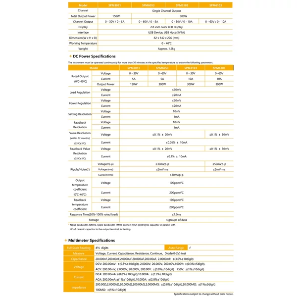 OWON programozható laboratóriumi tápegység (0-60V 0-10A) - SPM6103