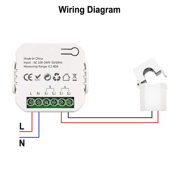 Tuya intelligens energiamérő napelemes rendszer energiatermelési mérője - ZiGBee, 1 CT