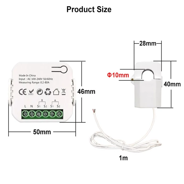 Tuya intelligens energiamérő napelemes rendszer energiatermelési mérője - ZiGBee, 1 CT