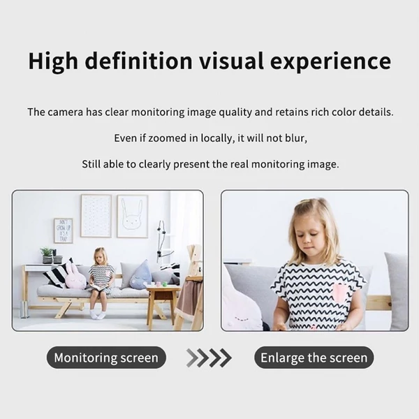 1080P vezeték nélküli biztonsági kamera WiFi, forgatható/dönthető 2,8 hüvelykes IPS képernyővel