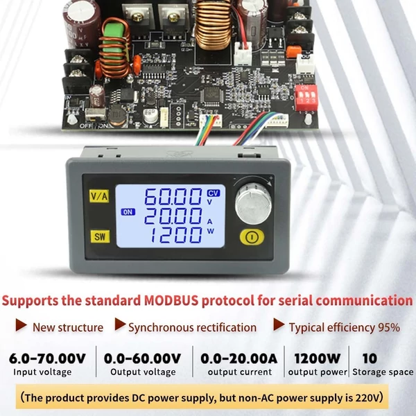 CNC állítható egyenáramú stabilizált feszültségű tápegység (LCD kijelzővel)