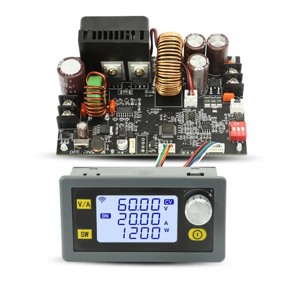 CNC állítható egyenáramú stabilizált feszültségű tápegység (LCD kijelzővel)