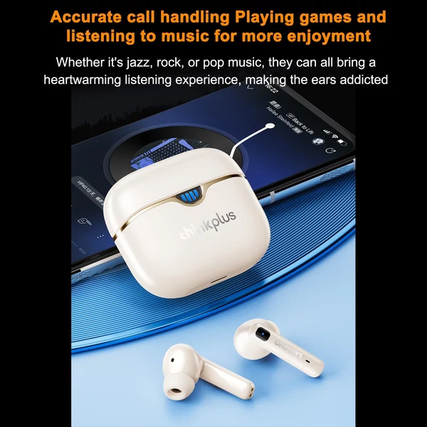 Lenovo LP15 True Wireless BT5.3 In-Ear sportfülhallgató mikrofonnal, töltőtokkal - Fehér