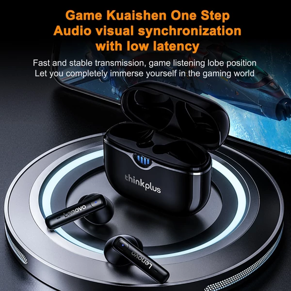Lenovo LP15 True Wireless BT5.3 In-Ear sportfülhallgató mikrofonnal, töltőtokkal - Kék