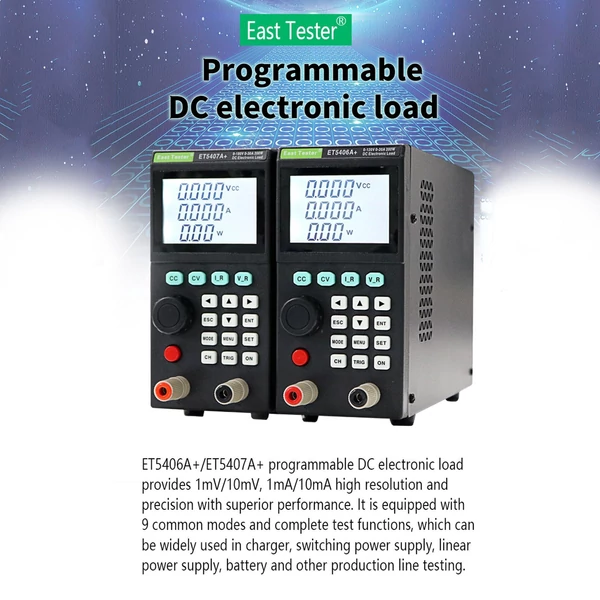 East Tester ET5406A+ 200W 0-120V 0-20A programozható DC elektronikus terhelésmérő