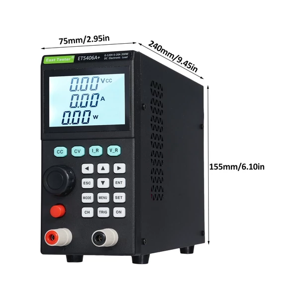 East Tester ET5406A+ 200W 0-120V 0-20A programozható DC elektronikus terhelésmérő