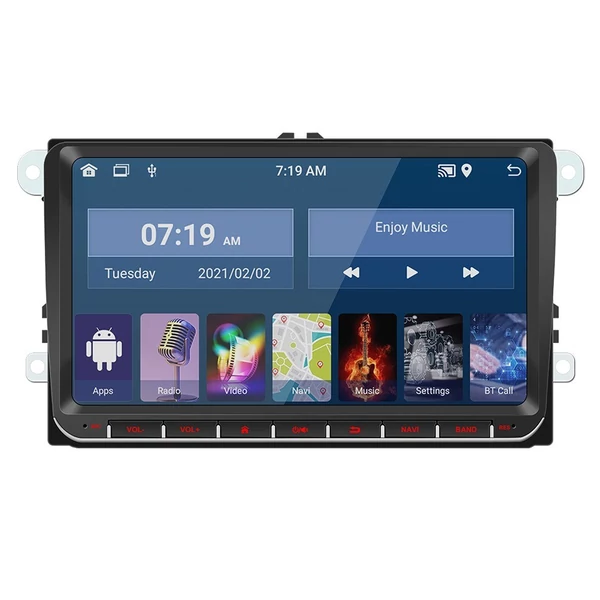 Android 12 autós sztereó, dupla DINes GPS-navigációs FM rádió 9 hüvelykes IPS képernyővel