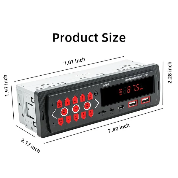 Egy DINes autós sztereó többfunkciós BT MP3 lejátszó FM rádió vevő