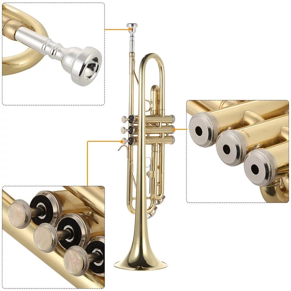 ammoon Trombita Bb lapos sárgaréz, arany festésű, kiváló, tartós hangszer