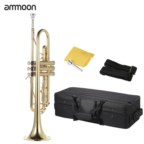 ammoon Trombita Bb lapos sárgaréz, arany festésű, kiváló, tartós hangszer