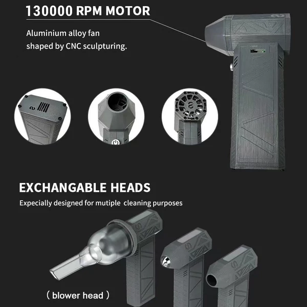 Mini Turbo Jet ventilátor, újratölthető 52 m/s - 8000 mAh, ventilátor