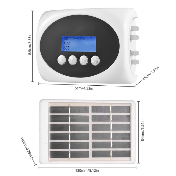 3 W-os szoláris automata öntözőkészülék, kettős szivattyús időzített öntöző 15 cseréphez - 15 m-es csőhossz