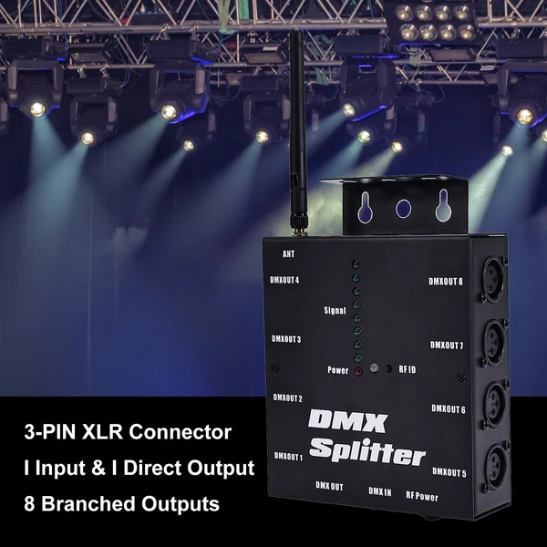 DMX512 vezeték nélküli világítási jelerősítő elosztó jeldekódoló