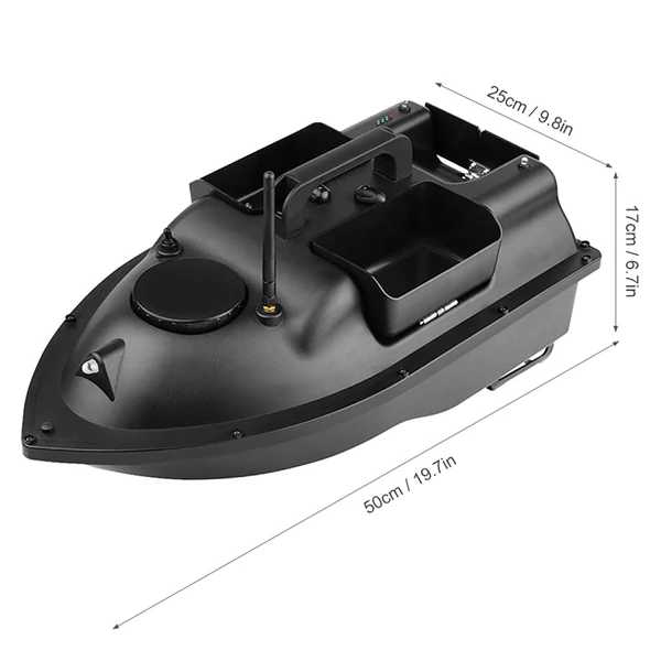 12000 mAh GPS horgászcsali csónak 3 csali tartállyal, 2 kg teherbírású