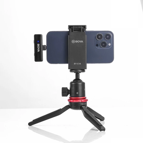 BOYA BOYALINK A1 2,4 GHz vezeték nélküli Lavalier Clip-on mikrofonrendszer 100 m átviteli hatótáv, zajcsökkentés, automatikus szinkron vevővel + 1db adó + 3db adapter