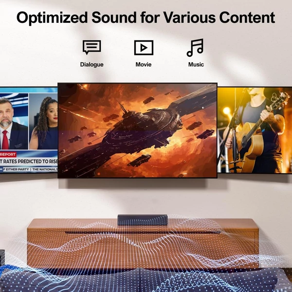 ULTIMEA Poseidon D50 5.1 Surround Sound Bar, 320 W csúcsteljesítmény, 3D térhatású hangrendszer