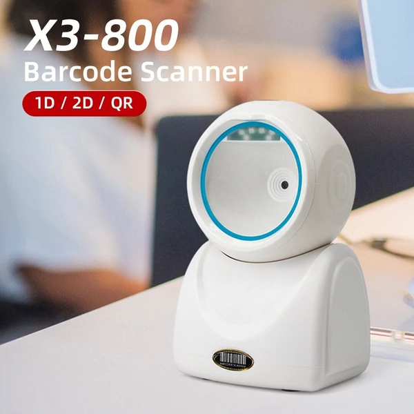 X3-800 1D 2D QR asztali vezetékes vonalkód-leolvasó, nagy sebességű platform kihangosító, automatikus érzékelési olvasó - Fekete
